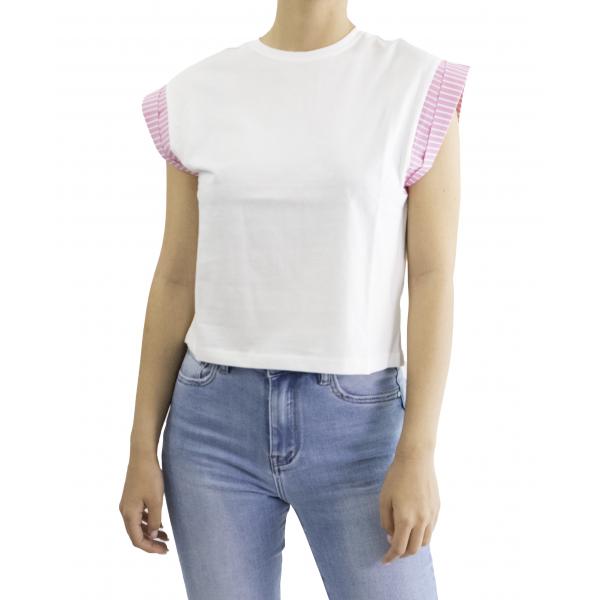 T shirt con manica colorata Only